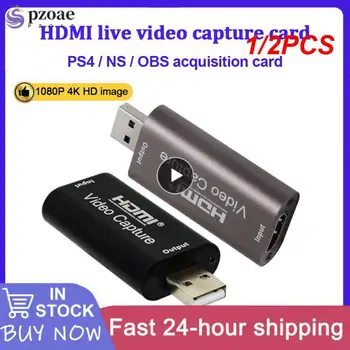 1/2DB Audio Video digitalizáló Kártya 4K 1080P HDMI-kompatibilis USB 3.0-Rekord DSLR Kamera Action Cam Játék Streaming