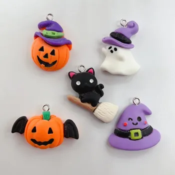10db Halloween Karácsony Tök Varázsa A Fülbevaló Aranyos Állat-Macska-Medál Tartozék DIY Kézműves Dekor Ékszer Készítés