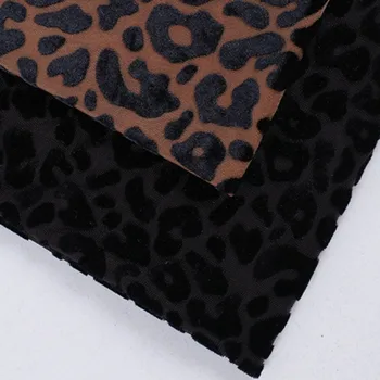 1yard Khaki Fekete Leopárd mintás Szövet-Afrikai Spandex Anyagból, Bársonyos Kiégett Szövet Ruha DIY Varrás Cheongsam Ruházat