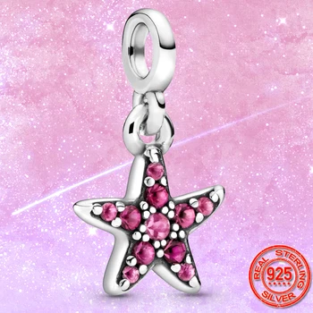 2020-ra az Új 925 Sterling Ezüst A Rózsaszín Csillag Fityeg Varázsa Gyöngyök Illik Eredeti Pandora Nekem Karkötő DIY Ékszer Készítés Ajándék