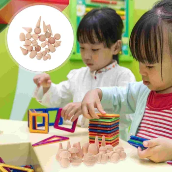 24 Db Kijelző Állni Gyerek gyerekjátékok Festmény Játékszerek DIY Épület-Blokk, Fából készült Rajz Kellékek Befejezetlen Graffiti Gyermek
