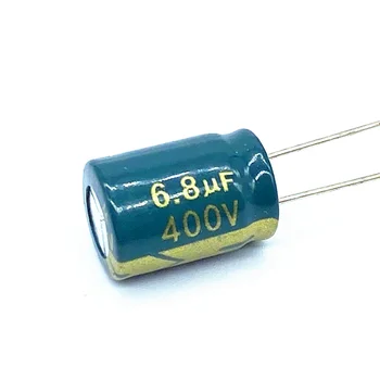 30db/sok Magas frekvenciájú, alacsony impedancia 400V 6.8 uF alumínium elektrolit kondenzátor mérete 10*13MM 20%