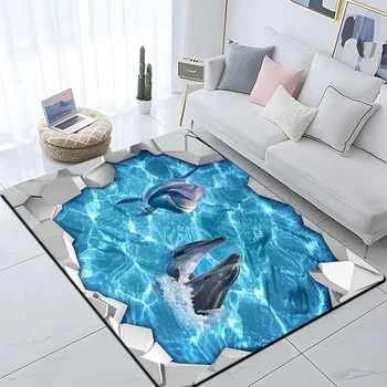 3D-s Víz alatti Világ szőnyeg nappali,csúszásmentes FÜRDŐSZOBA szőnyeg, kültéri szőnyeg,könnyű, Hordozható piknik matrac,hálószoba decor szőnyeg