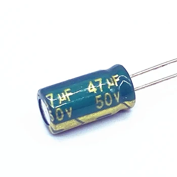 500pcs/nagyon magas frekvenciájú, alacsony impedancia 50V 47UF alumínium elektrolit kondenzátor mérete a 6*12 47UF 50V 20%