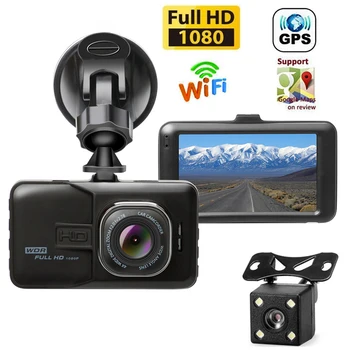 Autó DVR WiFi Kamera 3.0 Full HD 1080P Visszapillantó Kamera Videó Felvevő Auto Dashcam Fekete Doboz Autós GPS Tartozékok éjjellátó