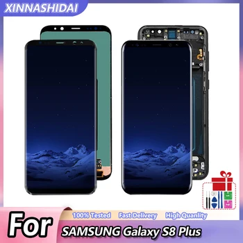 Eredeti AMOLED SAMSUNG Galaxy Plus S8 G955A G955U G955F LCD Kijelző érintőképernyő Digitizer Csere a keretben
