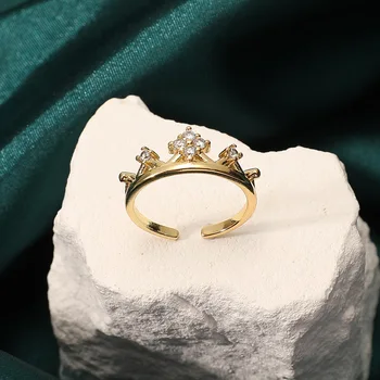 Európai, illetve Amerikai Trendi Ékszerek, Korona Pillangó Gyűrű, Női Réz Mikro Szett Aranyozott Gyűrű, Ördög Szeme Sokoldalú Farok Gyűrű