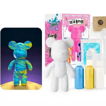 Folyadék Medve Színű Box Set Gyermekek Kézzel készített DIY Erőszakos Medve Színezés Akril Pigment Anyag Pack Oktatási Játékok Ajándék