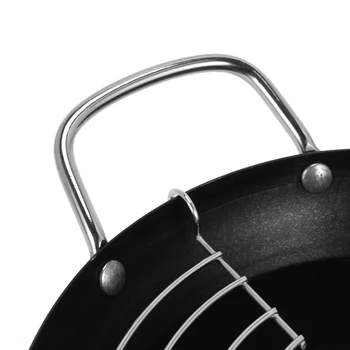 FORRÓ-Könnyű Pour Non Stick Bevonat Tempura Fryer Pot Olaj Csöpög Gátló Rack Japán Stílusú Mini Mély Serpenyőben Süsd