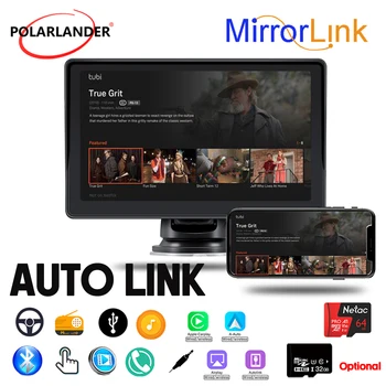 Hordozható, Vezeték nélküli, Tolatás Videó AUX Carplay Autó Kijelző Bluetooth5.0 Android Auto 7