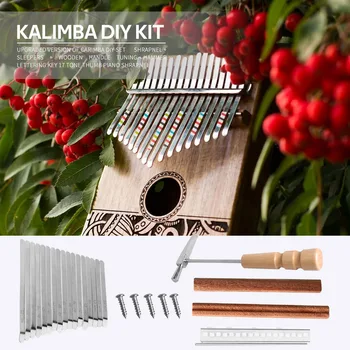 Hüvelykujj Zongora DIY Alkatrészek Kulcs Híd Tuning Kalapács Készlet 17 Kulcsokat, Kalimba