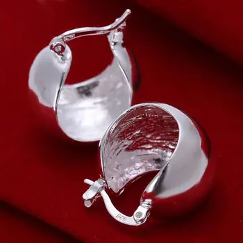 Jól 925 bélyegzett ezüst színű fülbevaló esküvői magas minőségű népszerű termék divat a nők fél Fülbevaló Ékszer ingyenes szállítás