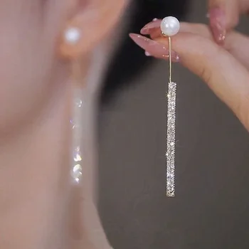 Koreai Ragyogó Kristály Tassel Csepp Fülbevaló Női Luxus Teljes Strasszos Karika Fülbevaló Női Esküvői Parti Ékszer Ajándék