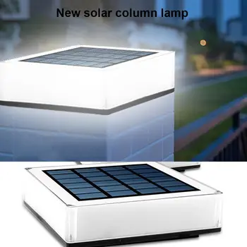 LED Solar Pillér Fény Kültéri Vízálló Oszlop Éjszakai Fény Kerti Dekoráció