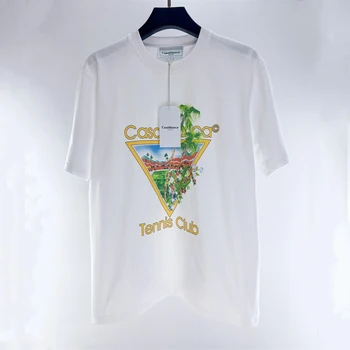 Rövid Ujjú Kastély Háromszög Casablanca Tenisz Club Póló Férfi Női Póló T-Shirt