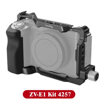 SmallRig ZV-E1 Ketrec Kit w/ Szilikon Grip & HDMI Kábel Bilincs Sony ZV-E1. Magában foglalja Arca-Típusú QR Lemez & Hideg Cipő Tartók -4257