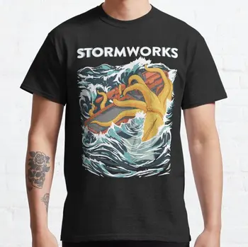 Stormworks Kraken Támadás Férfi póló Harajuku Grafikus Férfi 3xl Férfi Rövid Ujjú Camiseta Masculina Nyomtatott Tshirt