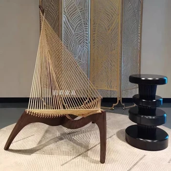 Tömör fa vitorlás szék tervező hárfa szék art kreatív B&B tornácon fotel