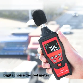 Zajszintmérő 30-130dBA Digitális Professzionális Kézi Méter Audio Logger Monitor Decibel Környezeti HT622A