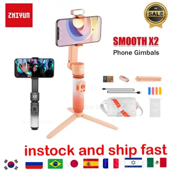 ZHIYUN SIMA X2 Telefon Kézi Gimbal Stabilizátor 2-Tengelyes Kövesse Gesztus iPhone13 PRO Önarckép Stick Könnyűsúly tervez Vlog