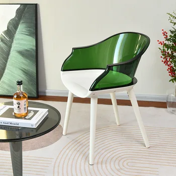Átlátszó Vissza Étkező Szék Egyszerű Haza Karfa-Szék Északi Kreatív Társalgó Luxus Műanyag Modern Cadeiras Otthon Bútor