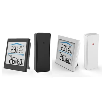 1 Darab Digitális LCD Időjárás Állomás Trend Beltéri Kültéri Páratartalom Vezeték nélküli Távirányító Érzékelő Mozgás Hőmérő (Fekete)