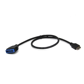 1 Darab USB 3.1 Típus-E A Férfi-IDC20P Férfi Adapter Kábel 20Pin Hosszabbító Kábelt A Számítógép Alaplap Fekete Műanyag