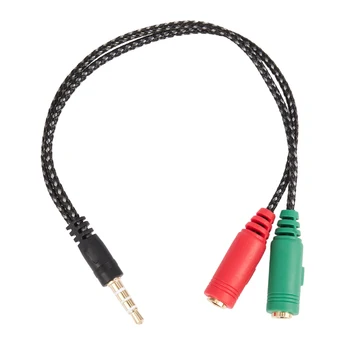 1 Db Kábel Adapter 2 1 Elosztó 4 Pólusú 3,5 mm-es Audió Fülhallgató fejhallgató-2 Női Jack Fejhallgató Mikrofon Audio Kábel 3 pólusú PC