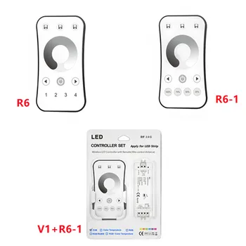 1 zóna/4 zóna 2.4 G HZ RF Touch távoli Vezeték nélküli fényerő LED szalag Vezérlő V1+R6-1 single/színű LED szalag, vagy modul