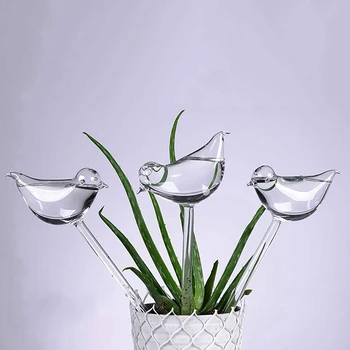 10 Csomag Automatikus Virág Waterers Bird Öntözés Készülék Műanyag Madár Alakú, Kézzel Készült, Átlátszó Műanyag Waterers