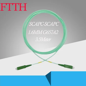 100 3.5 Méter SC/APC-SC/APC Franch Eredeti Optikai Patch Kábel Simplex 1,6 mm Egyetlen Mód, G657A2 Aqua LSZH Kabát