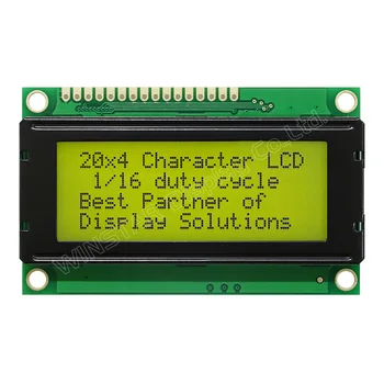 1DB WH2004D-YYH-JT# Kis LCD Kijelző Modul LCM Sárga Zöld Mini 5V 2004D Fehér Kiváló Minőségű