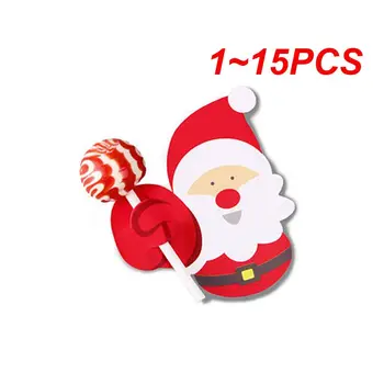 1~15PCS Karácsony, Mikulás, Hóember Lollipop Dekoratív Papír Kártya Candy Jogosultja Lolly Kiterjed Csomag Dekoráció gyerekek Navidad Ajándékok