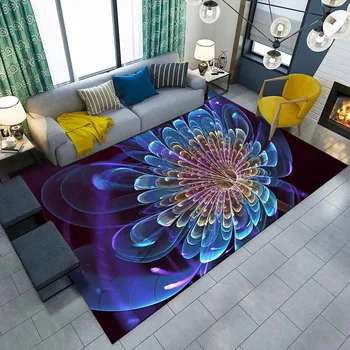 3D Fraktál Virág Szőnyeg Nappali Otthon Dekoráció Kanapé, Asztal, Nagy Területen Szőnyegek, Hálószoba, csúszásmentes Szőnyeg Lábtörlő Társalgó