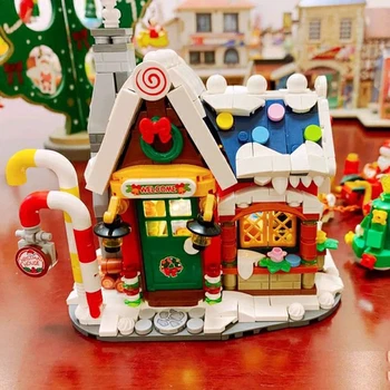 788pcs LOZ Mini Boldog Karácsonyt Ház építőkövei Város Mikulás, Hóember Fa Szarvas Építészet Tégla Játék, a Fiúk Gyerekek Ajándékokat