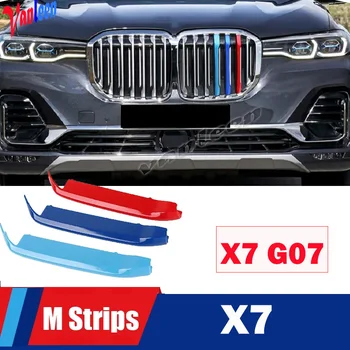 A BMW X7 Sorozat G07 2019-2022 Autót 3D M Stílus Hűtőmaszk Trim Lökhárító Fedezze Csík Matrica Külső Kiegészítők Dekoráció