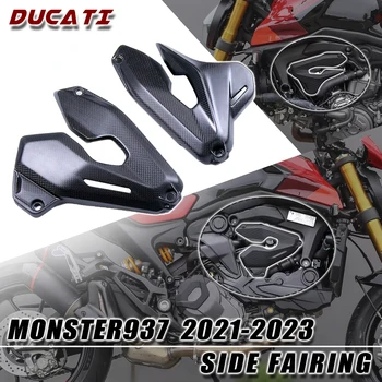 a DUCATI Monster 937 2021 2022 2023 Szénszálas Motocross Motor Cam Oldalon Spoiler Készlet Motor Védelem Kiterjed az Esetben