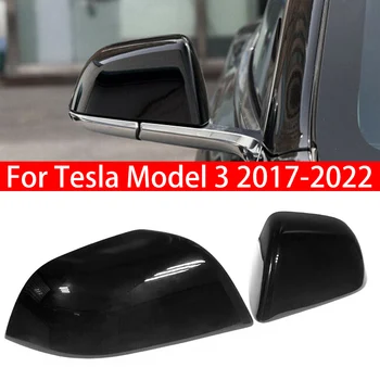 A Tesla Model 3 2017-2022 Autó Csere Visszapillantó Tükörben Fedezze Szárnyat Kap A Külső Ajtó Visszapillantó Esetben, Trim Fényes Fekete