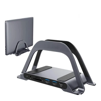 A Usbc Pd100W Dokkolóegység 4K Dual Monitor Függőleges Laptop Állvány HD.MI c Típusú Multifunkcionális Részegeket Mst Macbook Pro