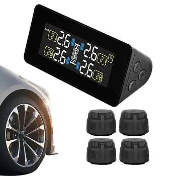 Abroncs Ellenőrző Rendszer nagyon Érzékeny Autó Gumiabroncs Nyomás Monitor Napelem Dual USB Töltési Nyomás Ellenőrzése