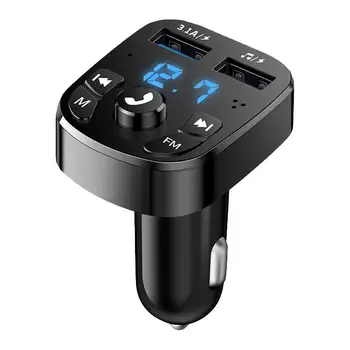 Autó FM Transmitter Dual Port USB Töltő, Autós MP3 Lejátszó Digitális Kijelző FM Vevő Kényelmes Autó Music Player Rádió Vevő