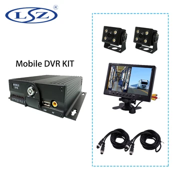 Autó secutity rendszer 1080P H. 264 4 CSATORNA Mobil DVR Autó MDVR készlet, cctv kamera lcd monitor