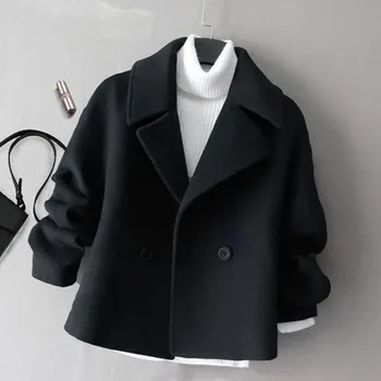 (bélés) Rövid gyapjú kabát női téli új divat, hogy egy gomb temperamentum kabát
