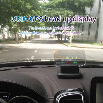 C1 Hud Autós Navigációs Vetítés Head Up Display GPS Dual Rendszer Digitális Sebességmérő Víz & Olaj Hőmérséklete RPM Riasztó a Képernyőn