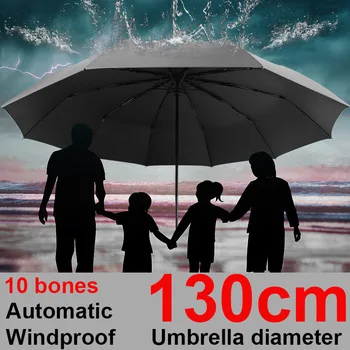 Családi Esernyő Erős Nagy Eső Összecsukható Méret Vihar Paraguas Férfiak 130cm Szélálló Ernyő 3 Nagy Nők Utazási Összecsukható Eső