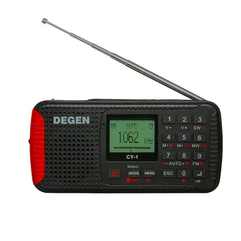 DEGEN CY-1 sürgősségi rádió FM/MW/SW rövidhullámú rádió, LCD/SOS/Bluetooth/MP3/készülék hordozható rádió