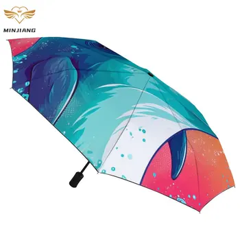 Delfin 3-szor Esernyő Haza Egyedi Esernyők Anti UV Könnyű Automata Esernyő