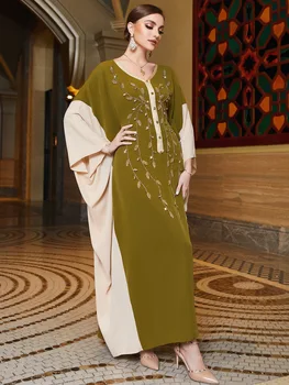 Dubai Abaya Ruha Női Luxus Gyémánt Patchwork Kaftán Törökország Arab Muszlim Iszlám Ruha Őszi 2023 Új Marokkói Köntös