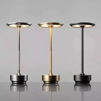 Egyszerű Töltés asztali Lámpa USB asztali Lámpa Fényerő Hangulat Retro Hordozható Töltő Érintse meg Ezüst