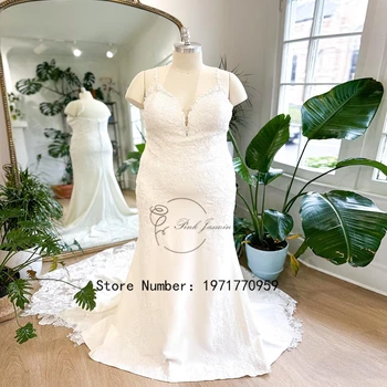 Fehér Plus Size Hableány Szívem Esküvői Ruhák Nőknek 2023 Nyáron Egy Sort Applied Elegáns Csipke Vestido De Novia